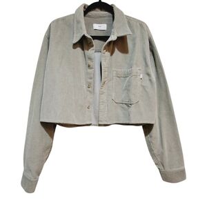 Aritzia Tna corduroy cropped jacket color sage green  size L NWOT